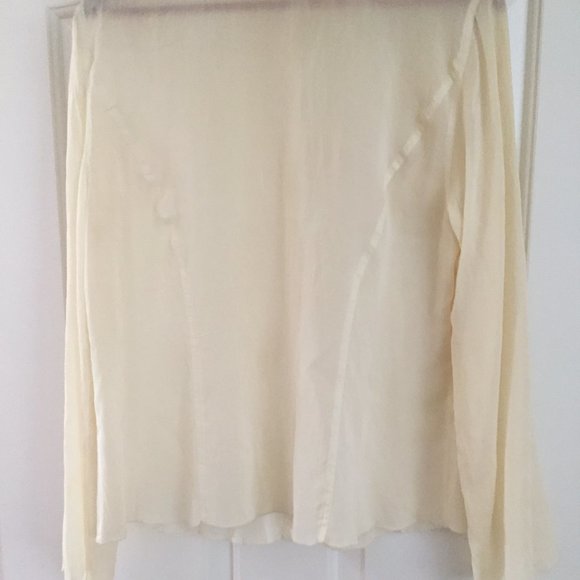 J.Jill Embroidered Button Front Ivory Blouse, Large - Picture 3 of 4